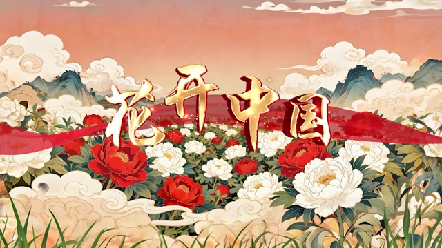 花开中国led视频背景-无词