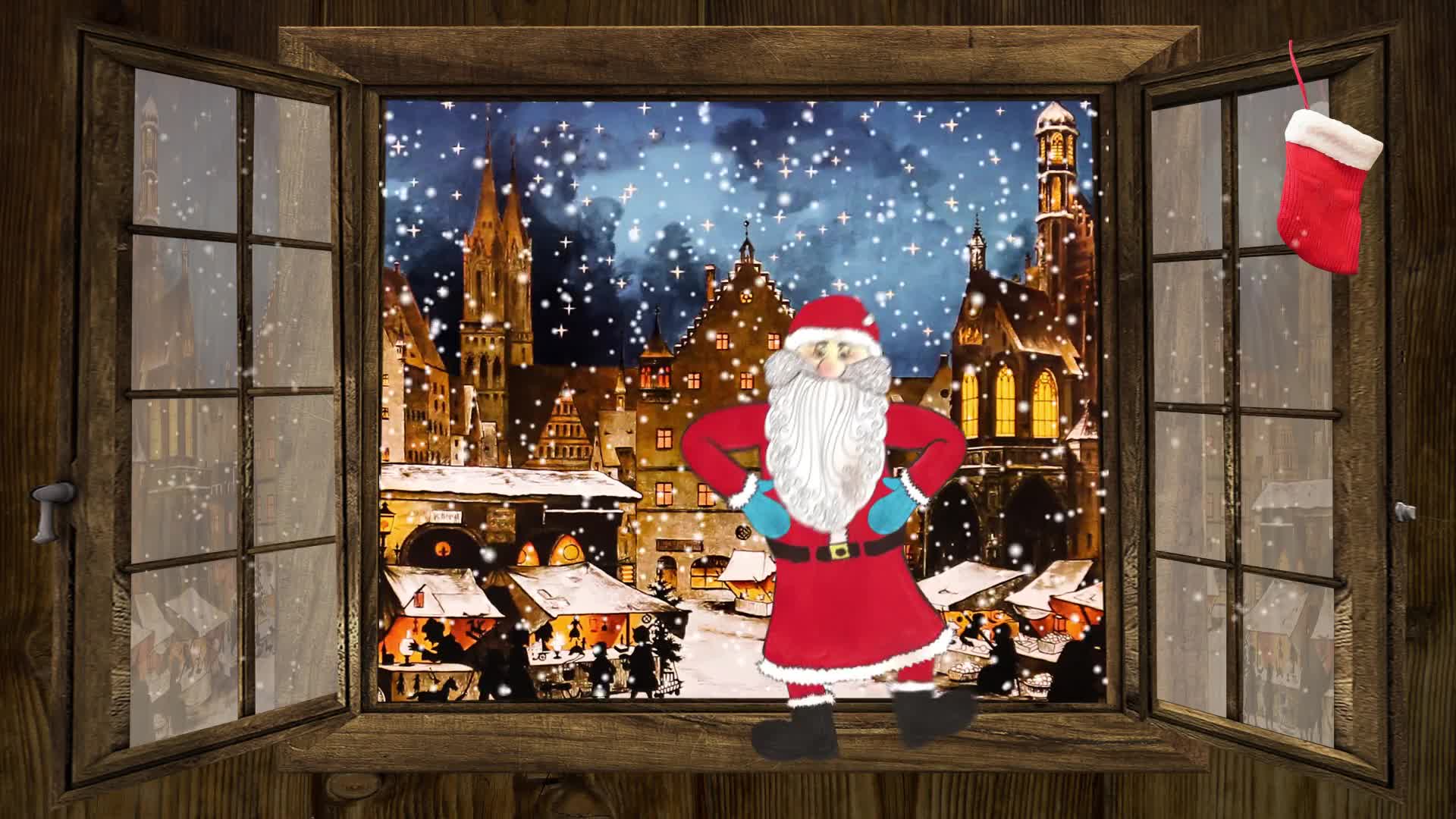 卡通圣诞老人视频背景素材