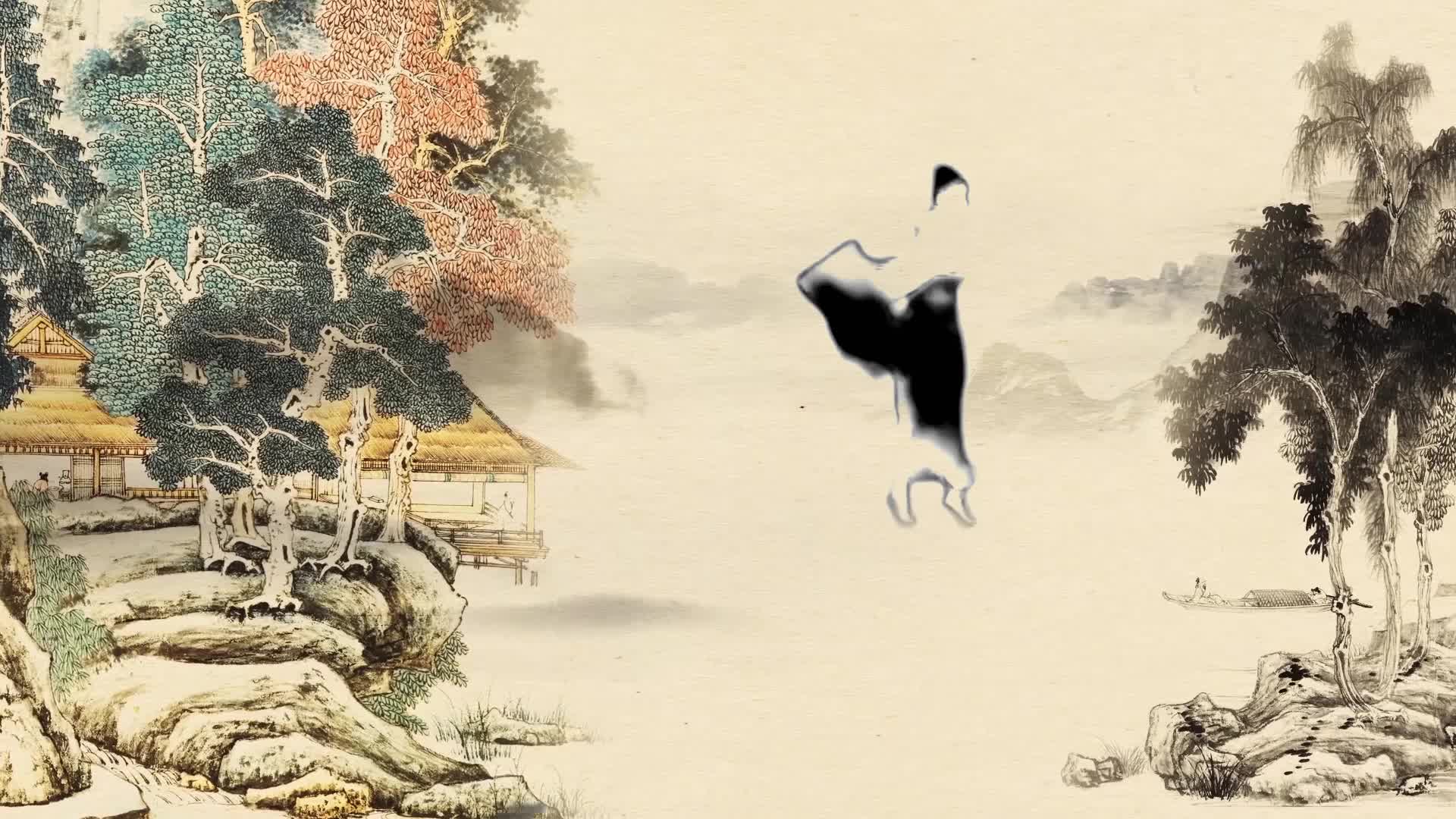 诗词朗诵关雎led视频背景-无词