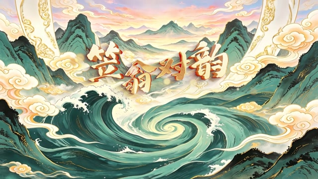 笠翁对韵led视频背景-画面有词