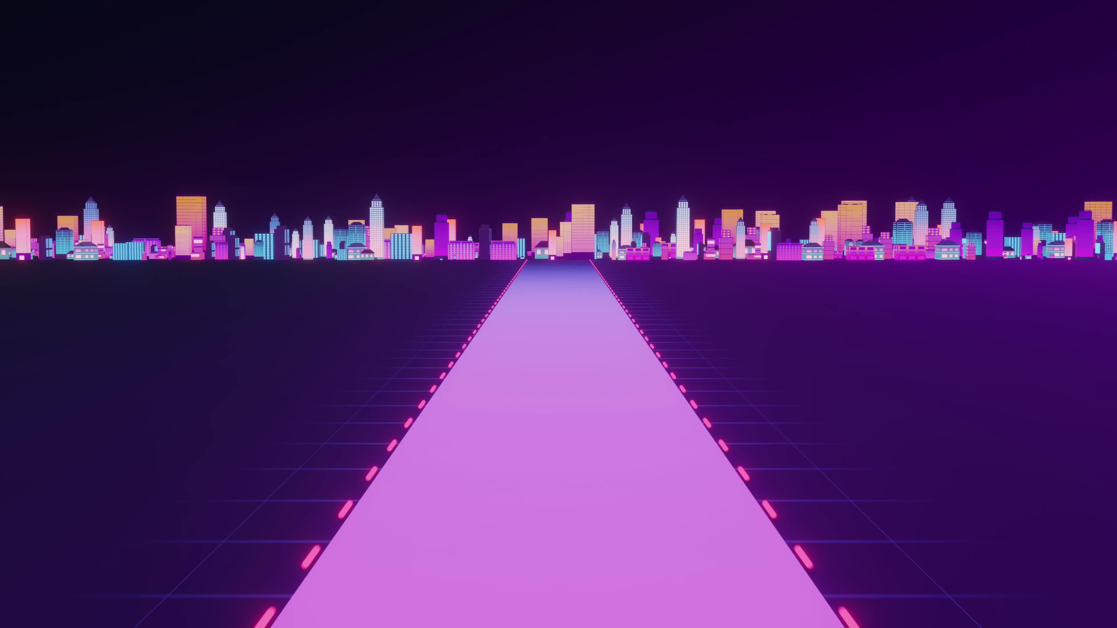 夜晚城市街道动画