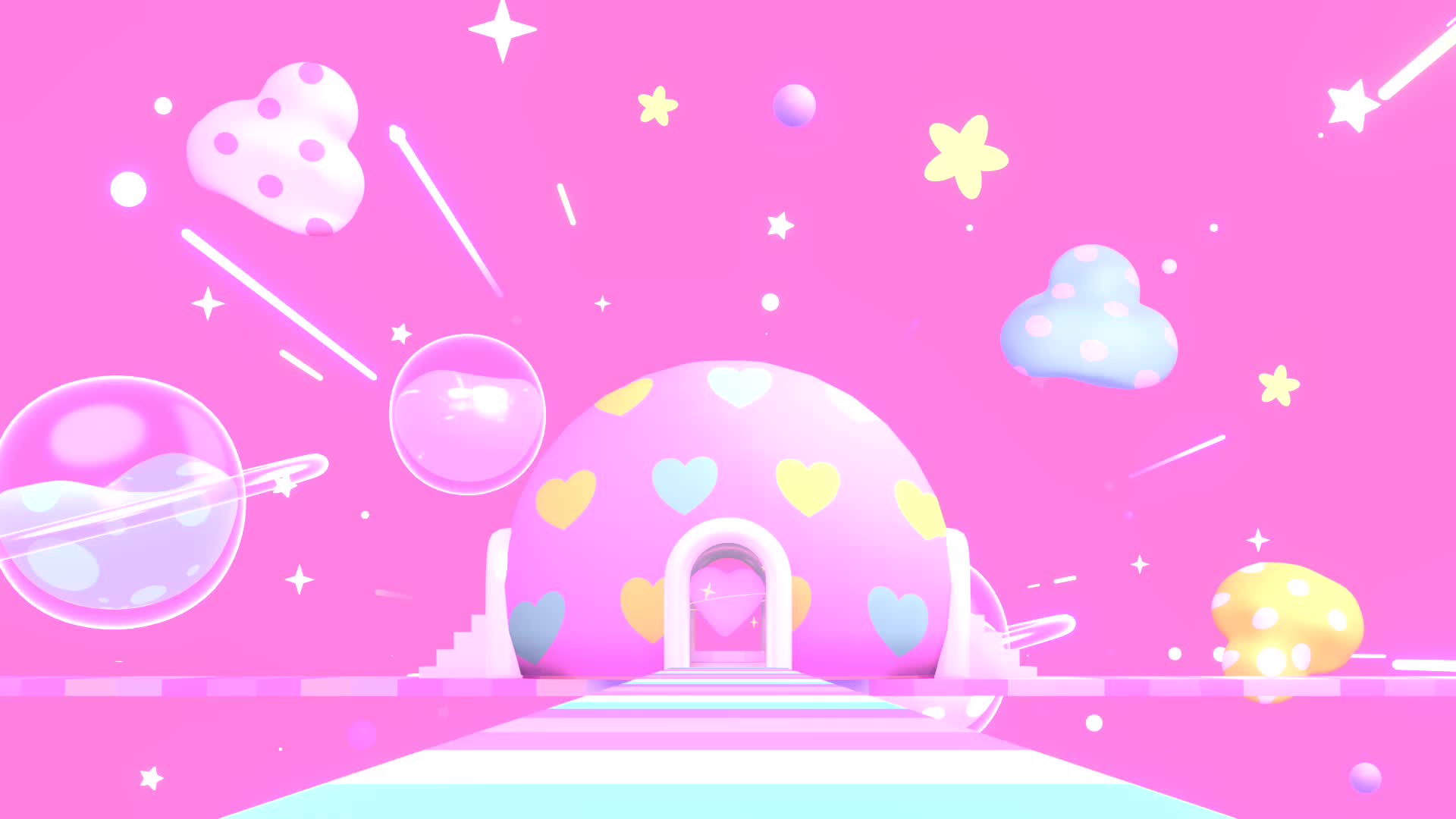 粉色糖果屋动画素材