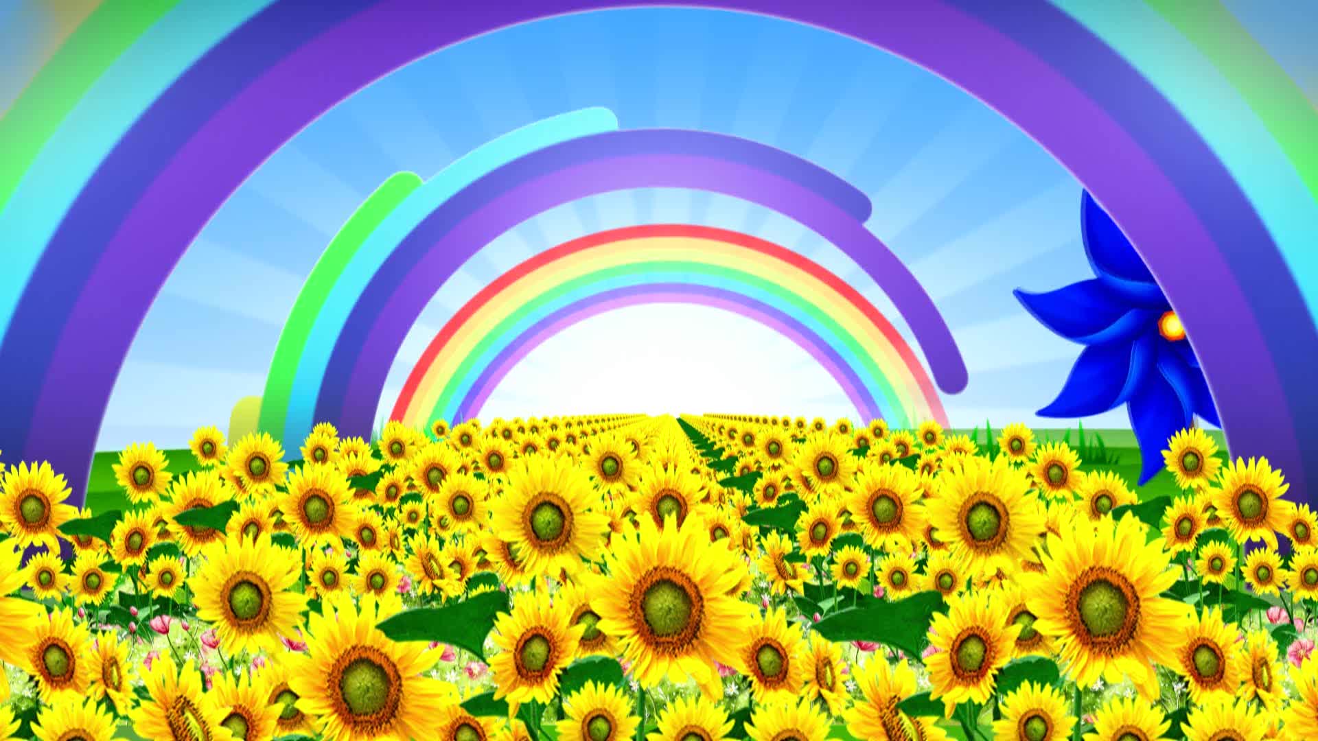 祖国的花朵led视频背景 六一儿童节动漫卡通儿歌演出led素材