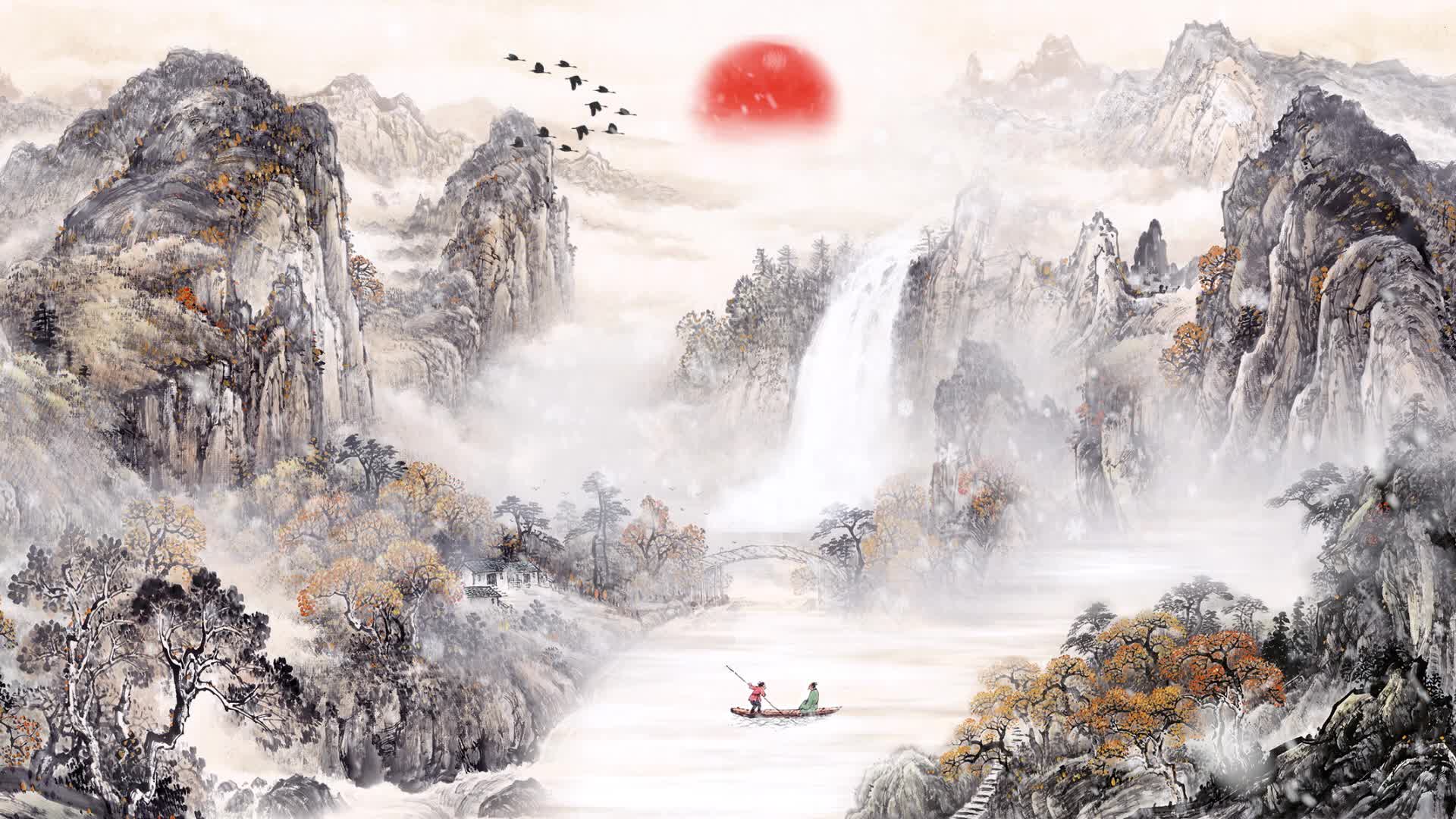 中国风彩色山水|插画|商业插画|心灵艺坊 - 原创作品 - 站酷 (ZCOOL)