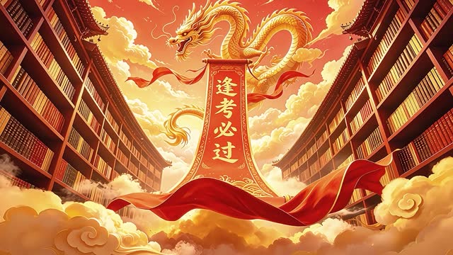 逢考必过金榜题名led视频背景-画面有词