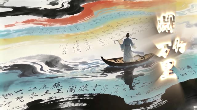 阅行万里led视频背景-有词