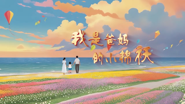 儿歌我是爸妈的小棉袄led视频背景-有词