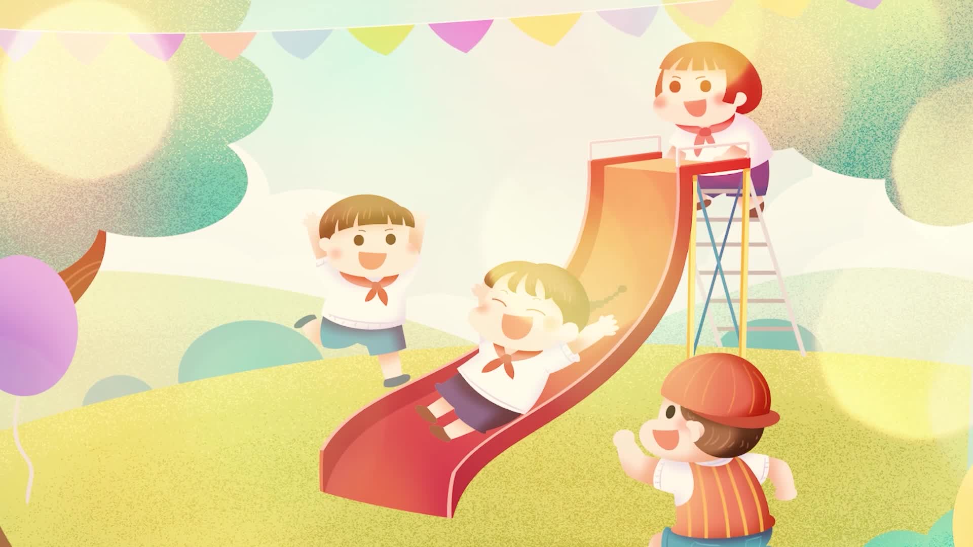 歌曲我上幼儿园视频背景-有词