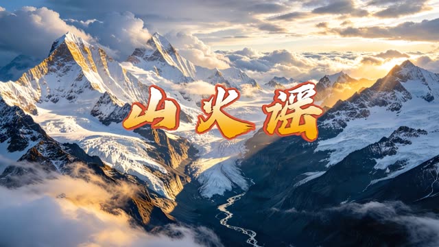 山火谣led视频背景-画面有词