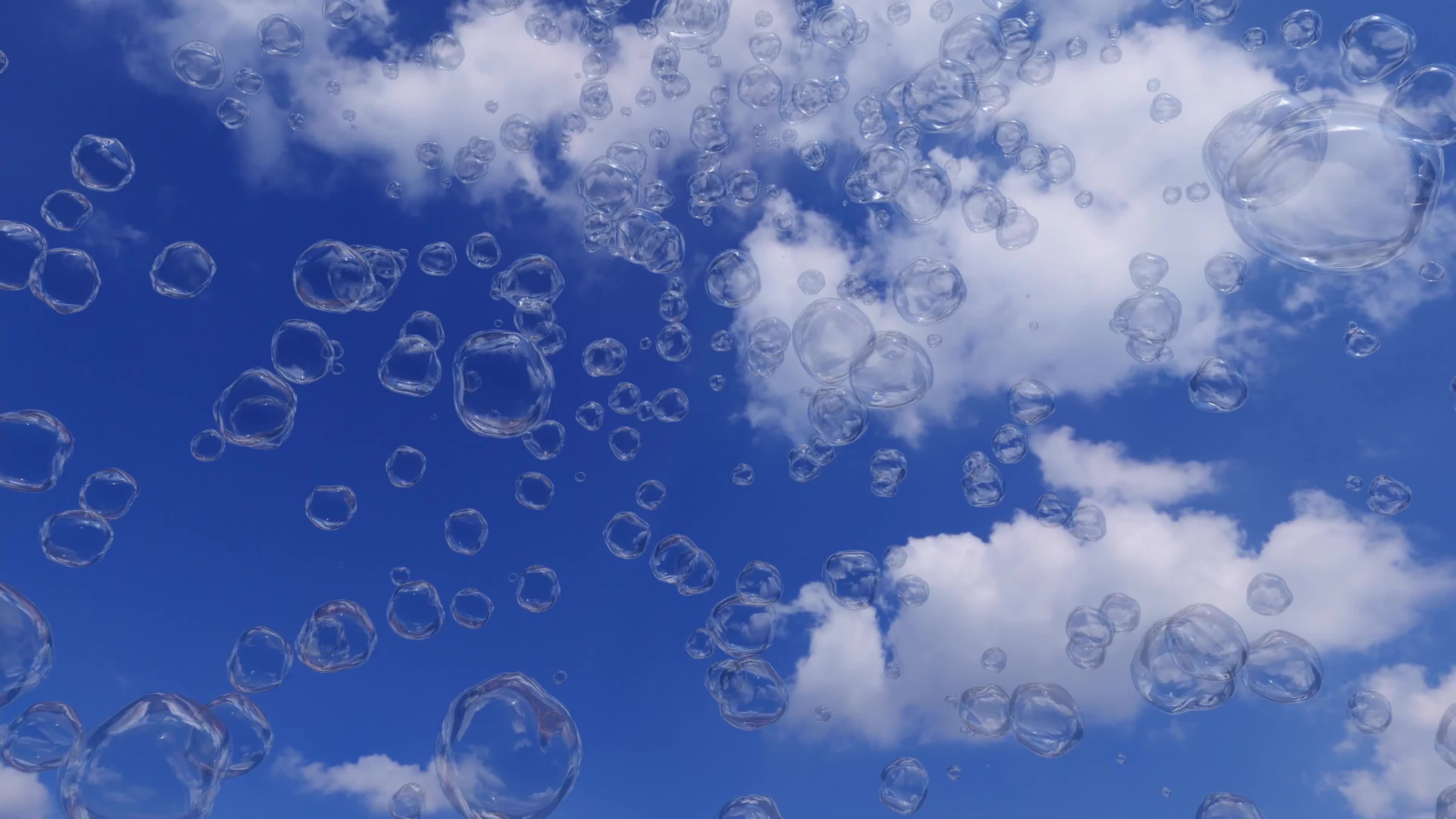 泡泡上升到天空中
