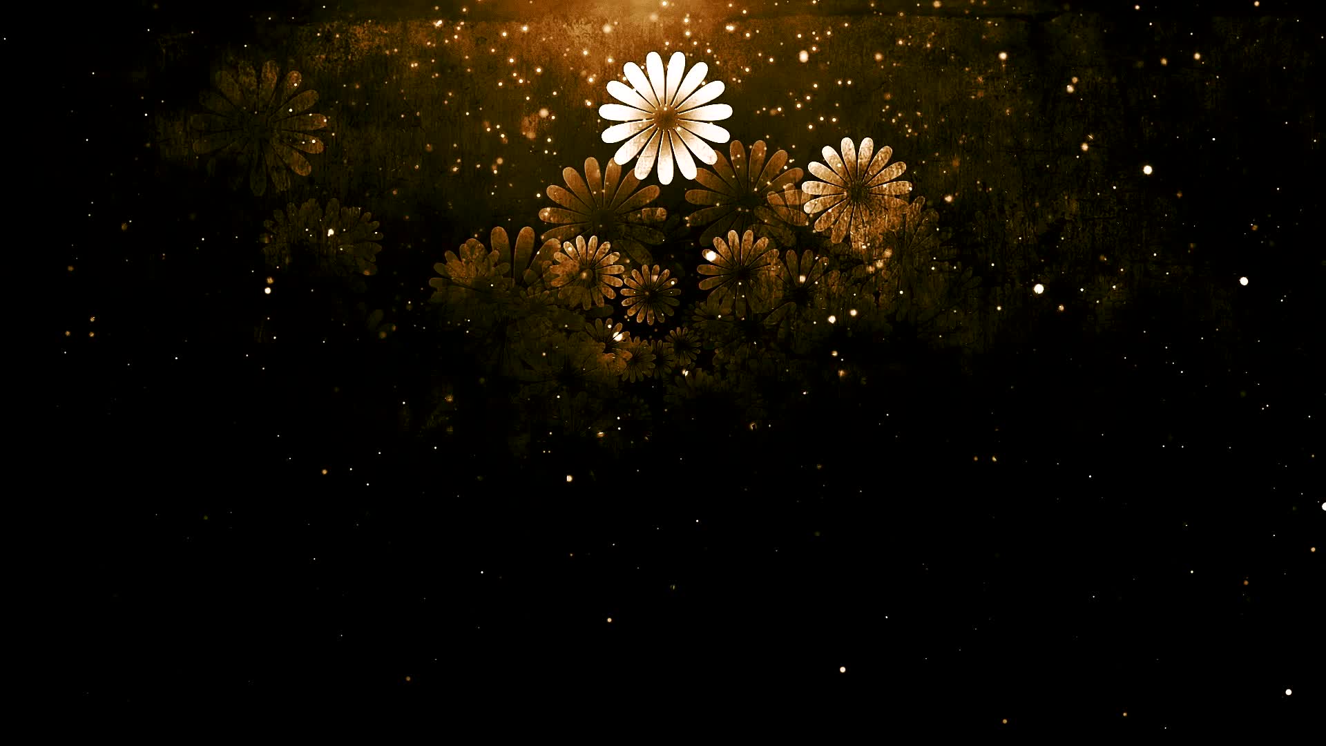 金色粒子花朵舞台背景