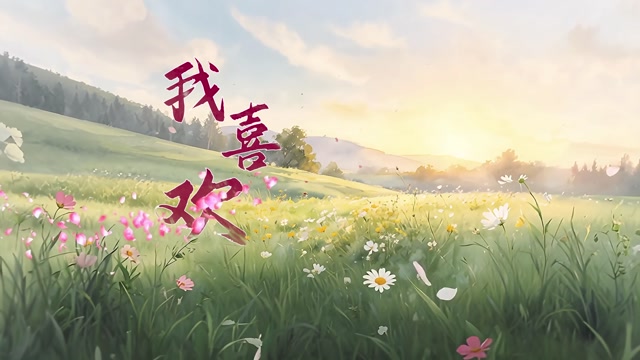 合唱歌曲我喜欢led视频背景-画面有唱词