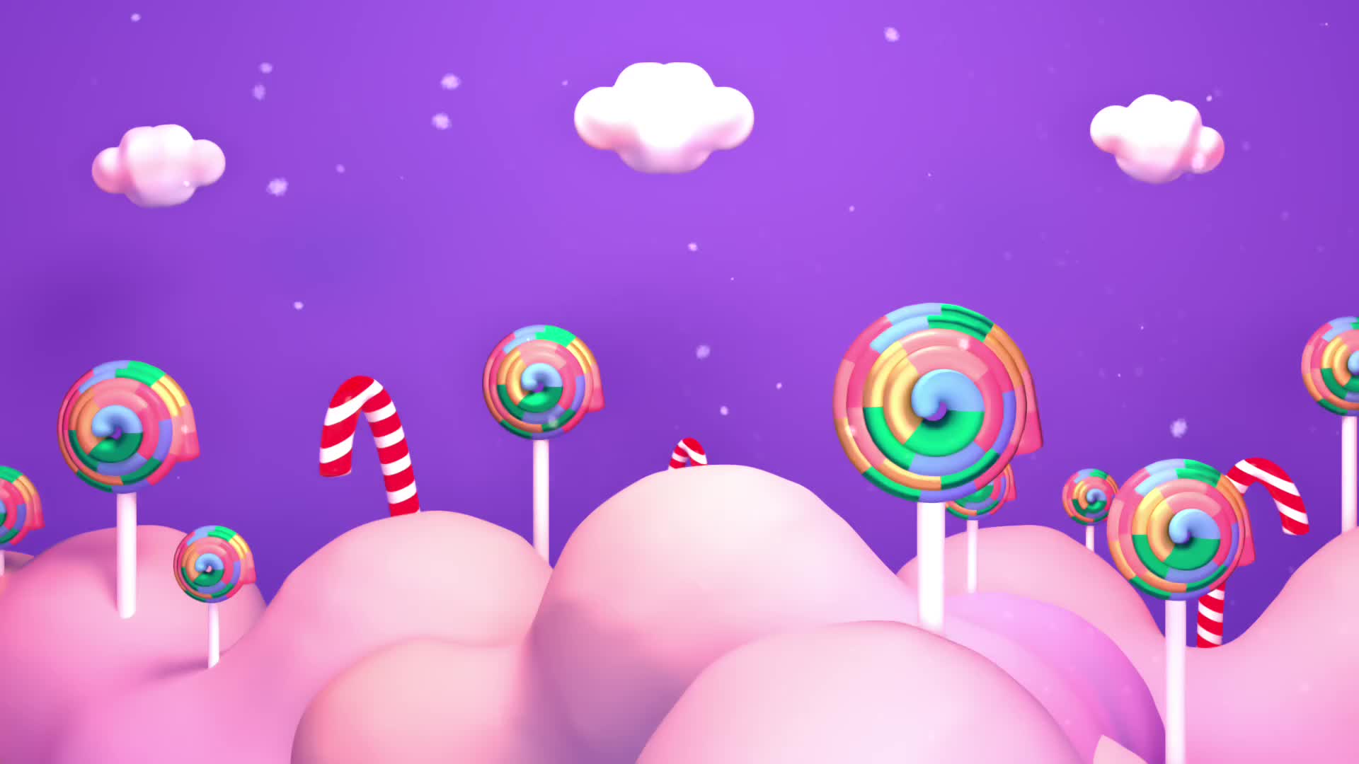 彩色云朵棒棒糖动画素材
