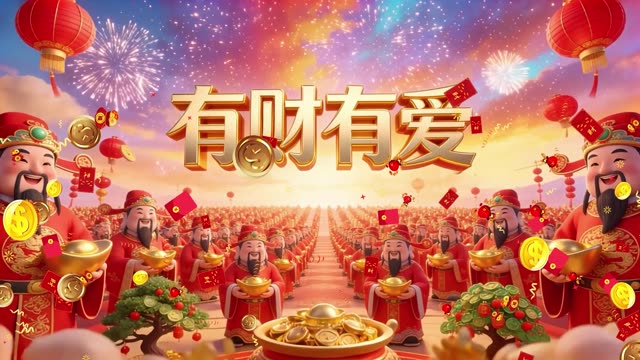 歌曲有财有爱led视频背景-有词