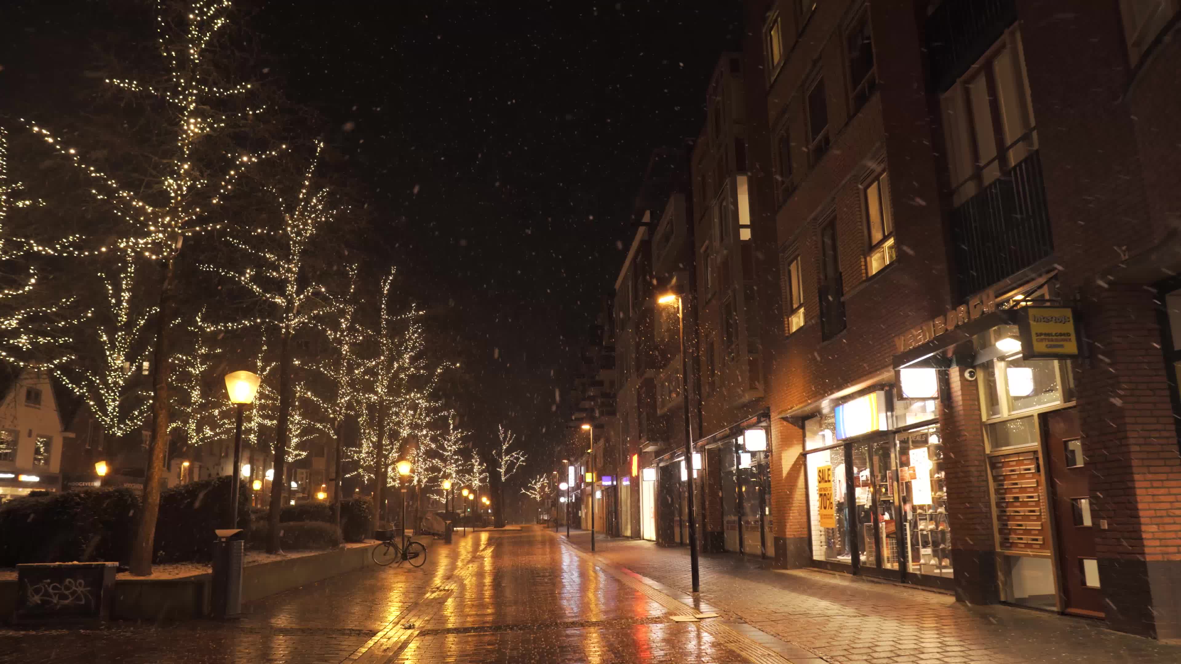 冬天街道夜景图片图片