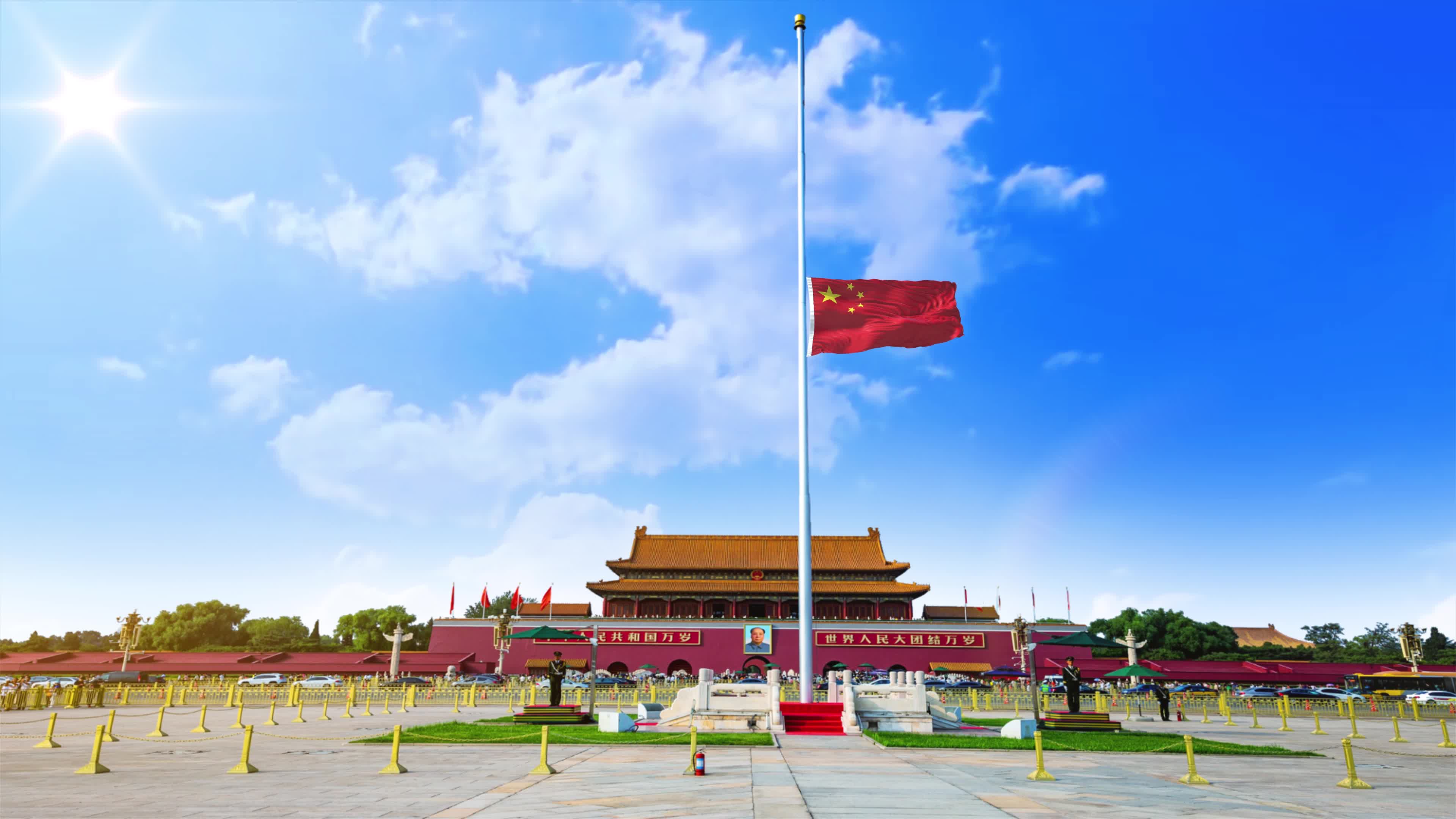 北京天安门升国旗视频背景素材