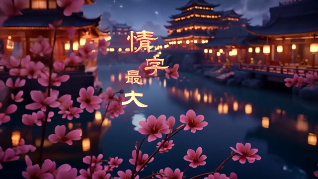 情字最大led视频背景-有词