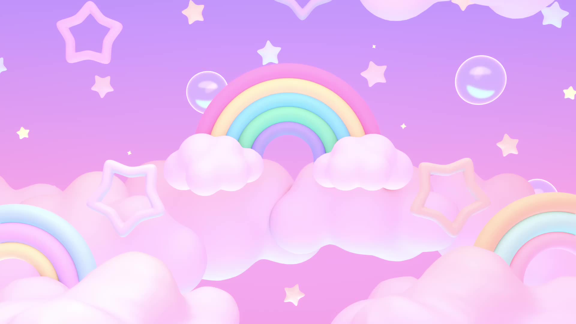 粉色可爱彩虹动画素材