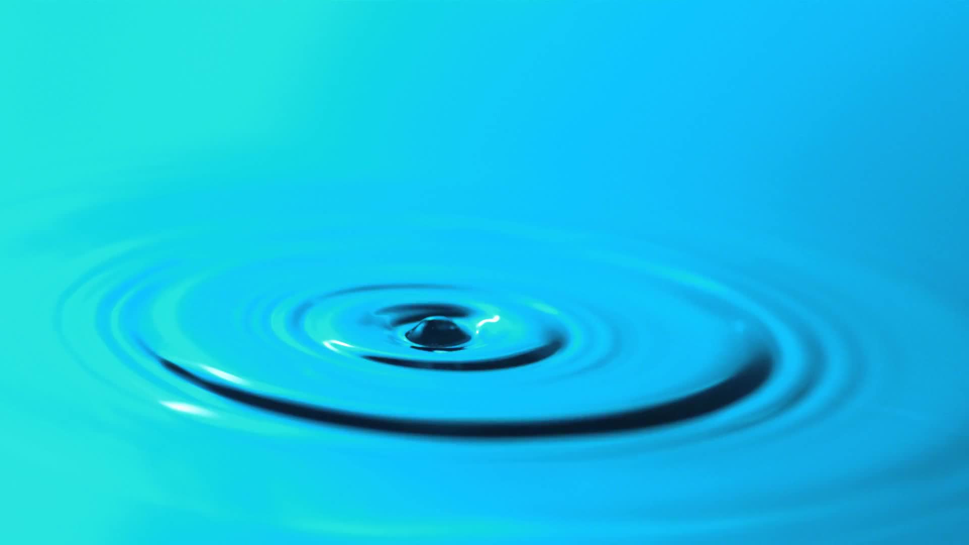唯美蓝色水滴滴落特效动画视频素材