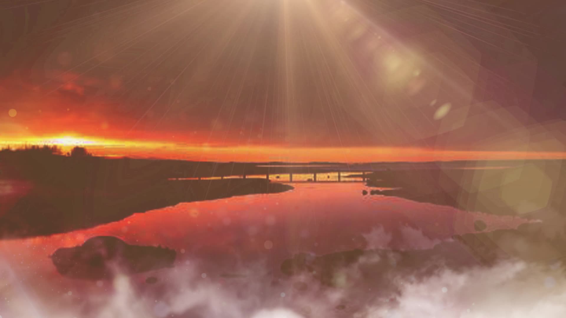 浏阳河led视频背景浏阳河大屏视频背景 大气河畔江水素材