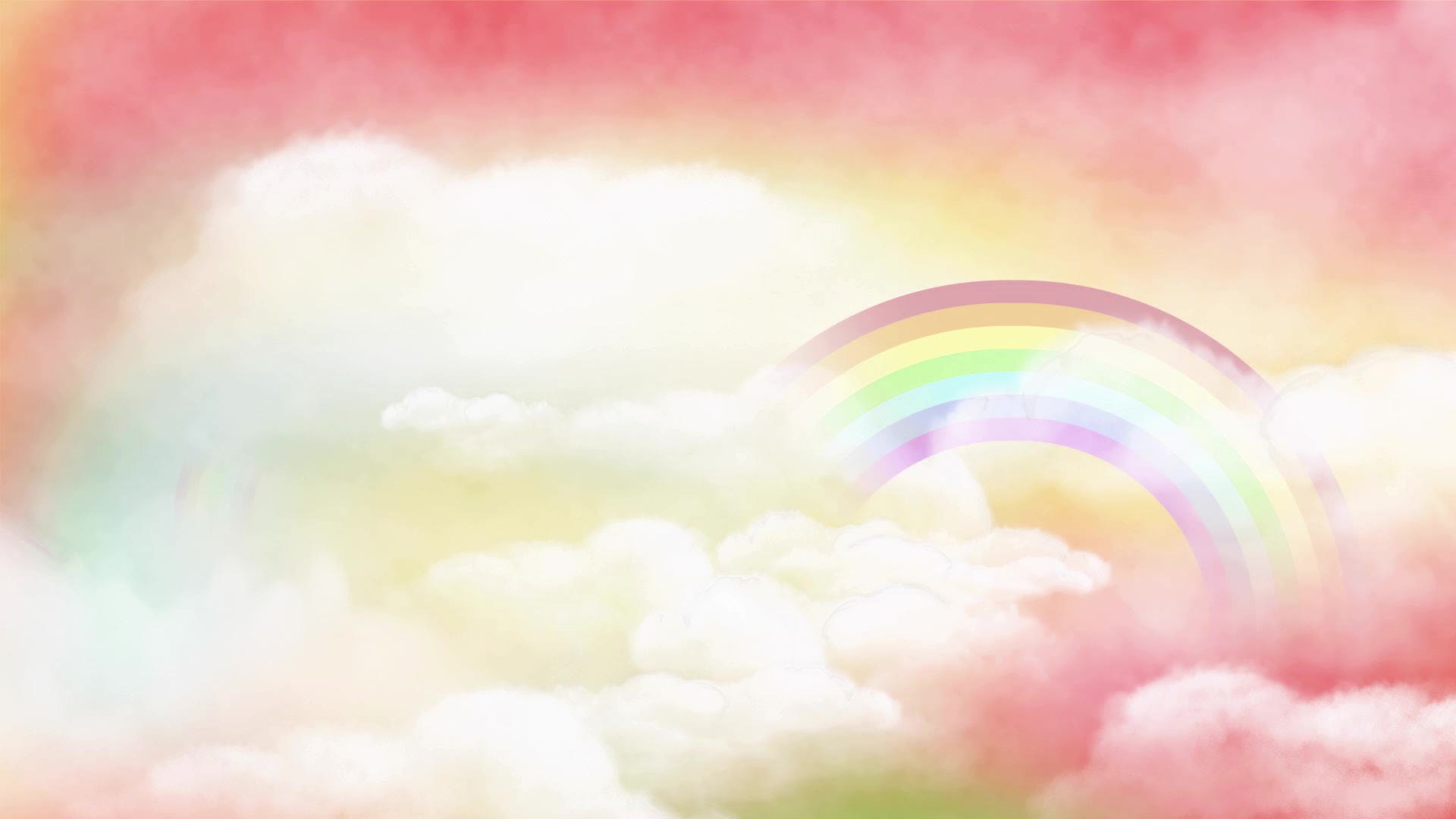 儿童节卡通彩虹云朵视频背景素材