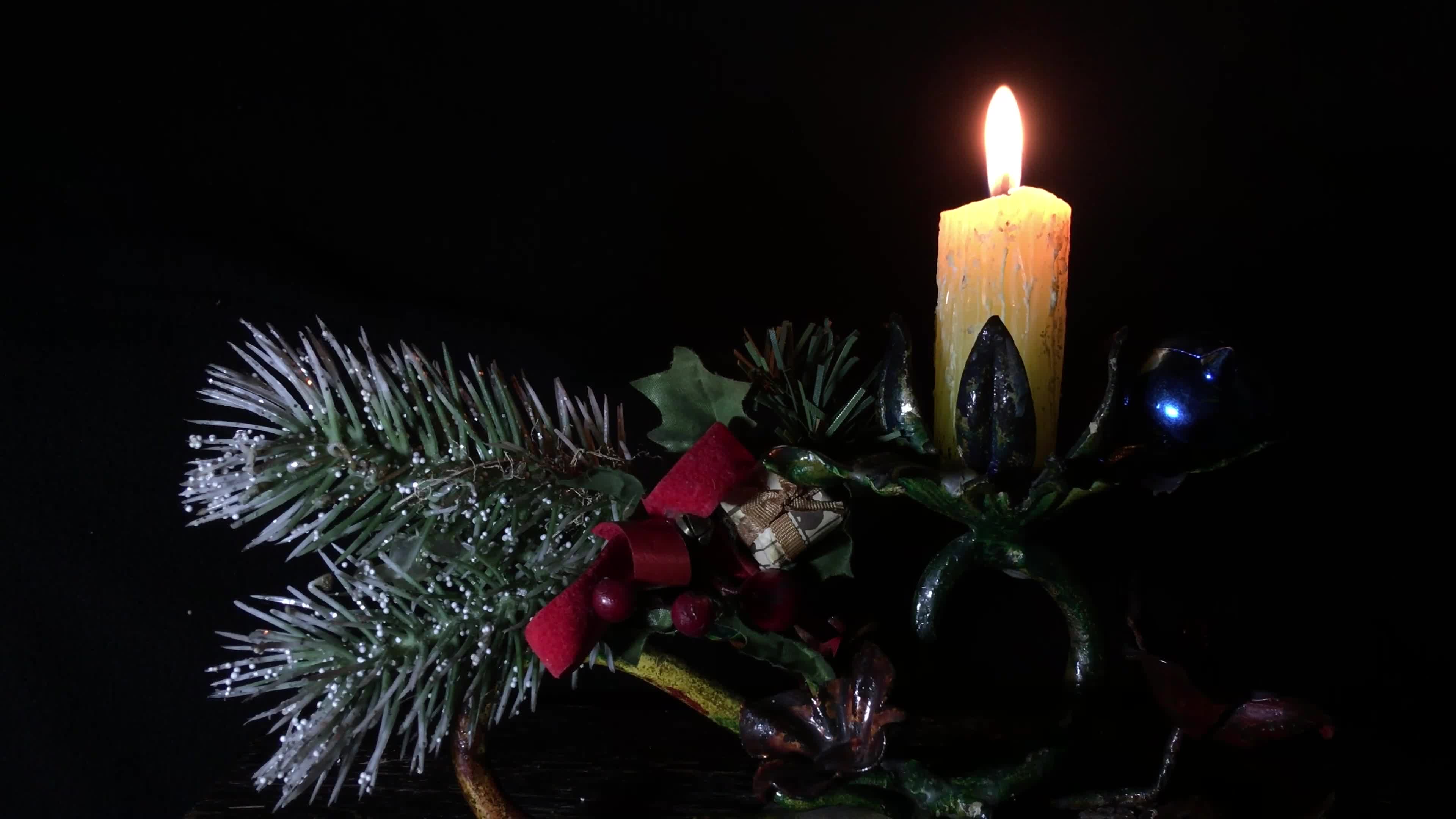 圣诞节装饰蜡烛视频素材