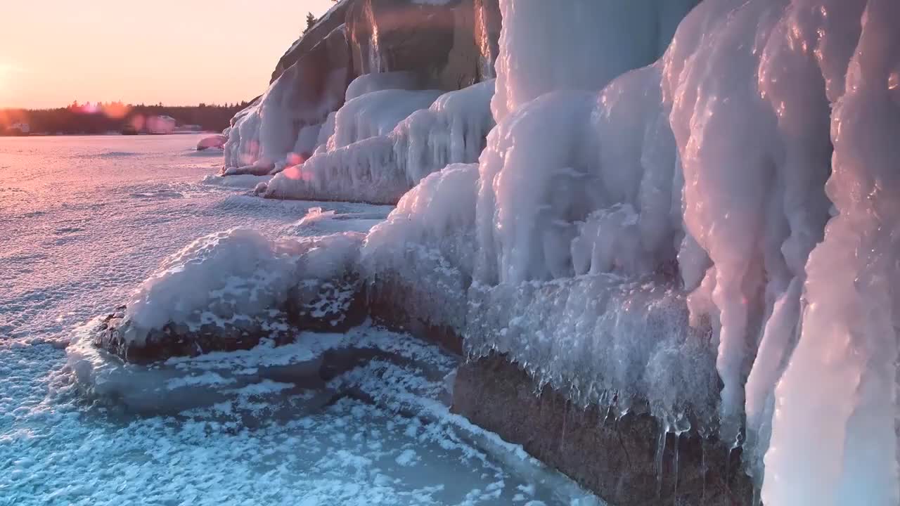 实拍北极冰天雪地视频素材