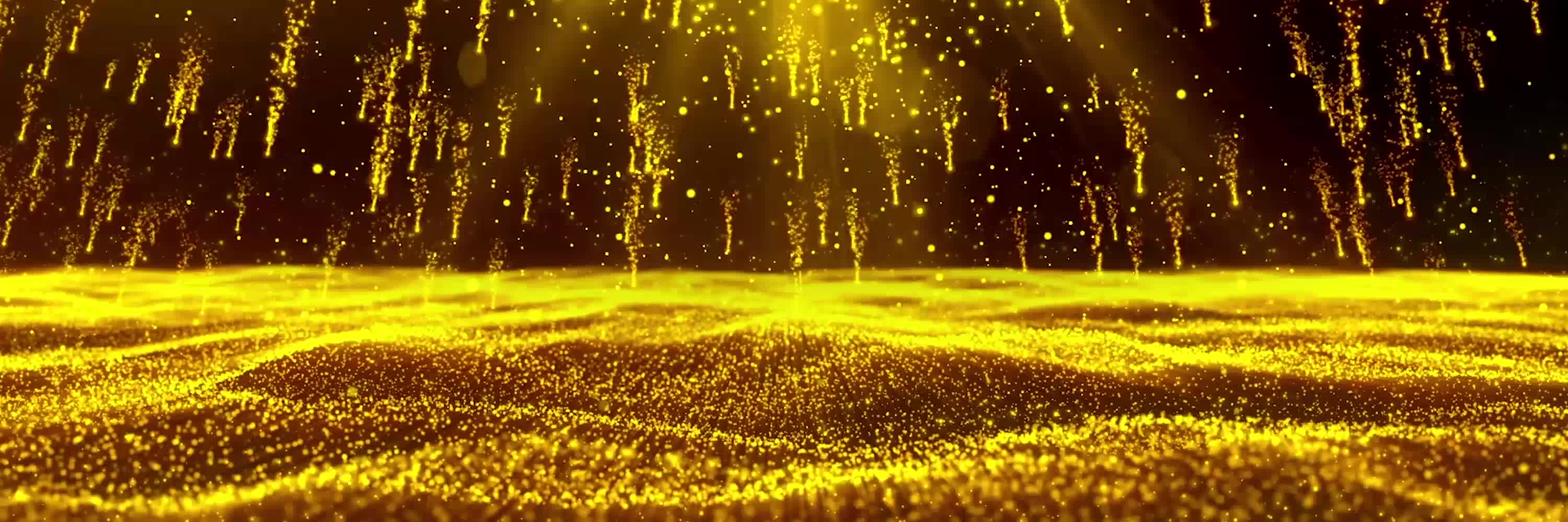 年会颁奖典礼led大屏背景金色粒子视频背景演出led大屏背景金色粒子雨企业开场典礼