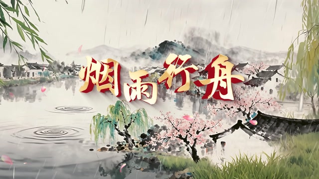 伦桑烟雨行舟led视频背景-无词