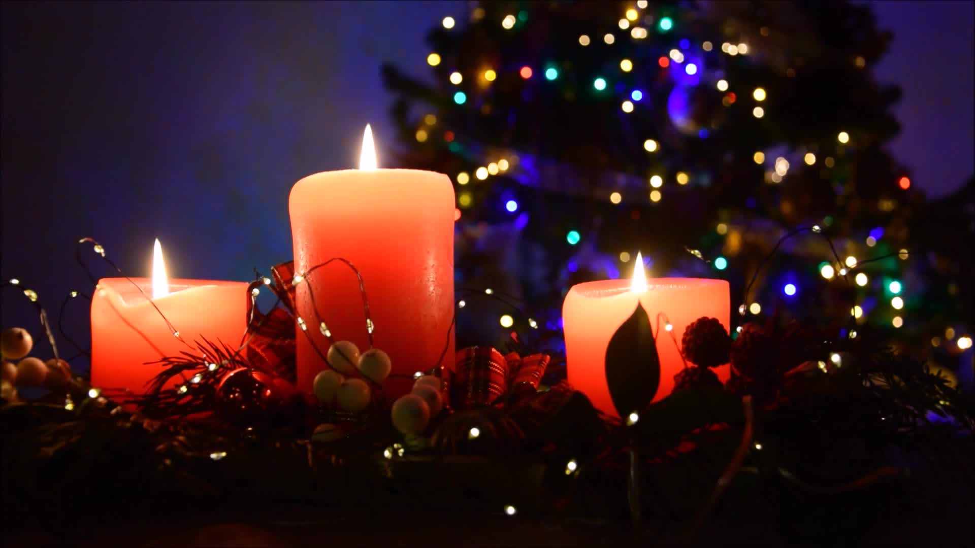 圣诞蜡烛装饰视频素材