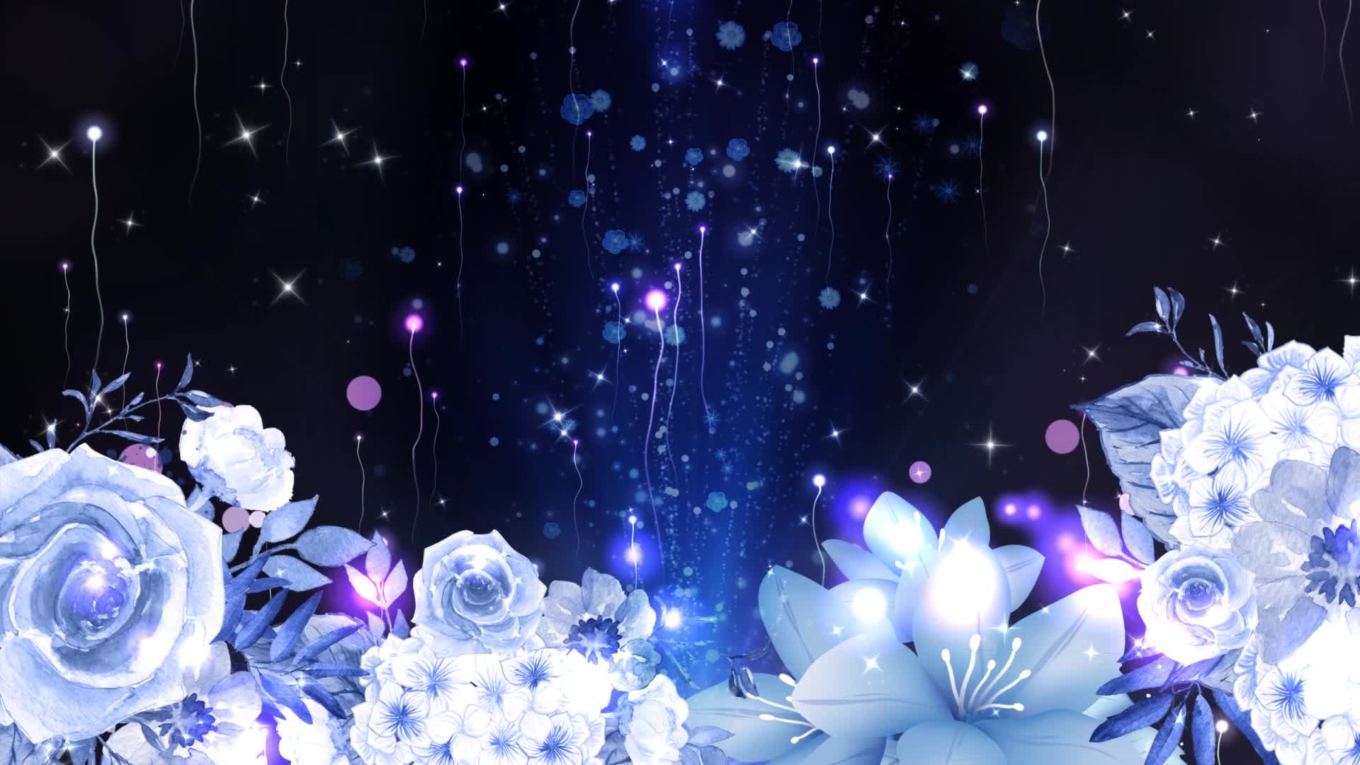唯美浪漫粒子花朵led视频背景素材 炫彩粒子光效 浪漫花朵素材 歌舞背景 舞蹈演出 乐器演奏视频背景