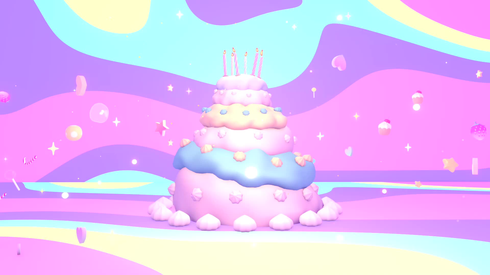 卡通生日蛋糕动画视频素材