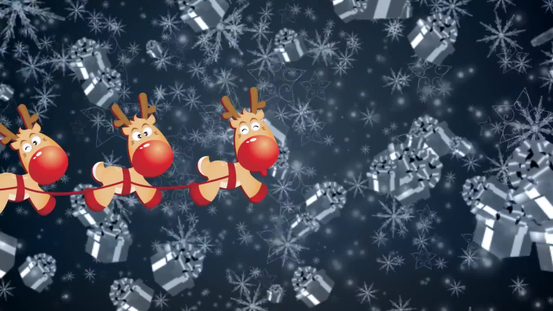 卡通圣诞老人送礼物视频素材