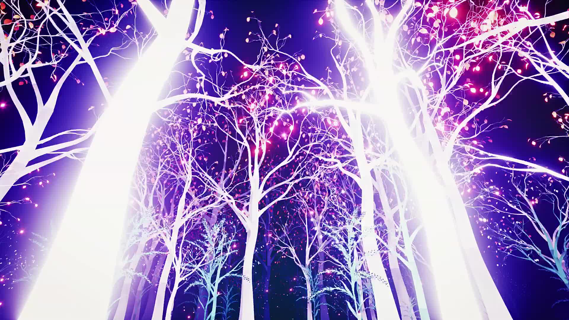 森林夜景特效动画舞台背景素材