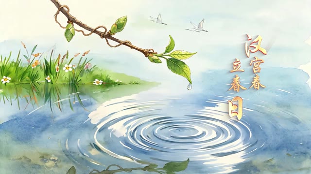 汉宫春立春日led视频背景-画面有词-风景版