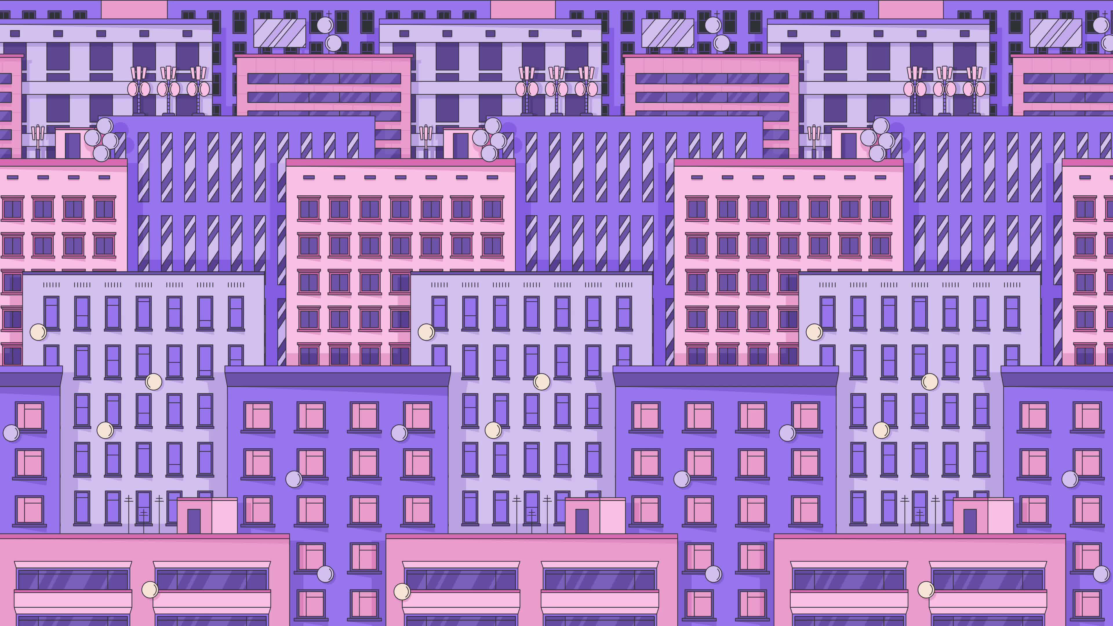 城市楼房卡通动画素材