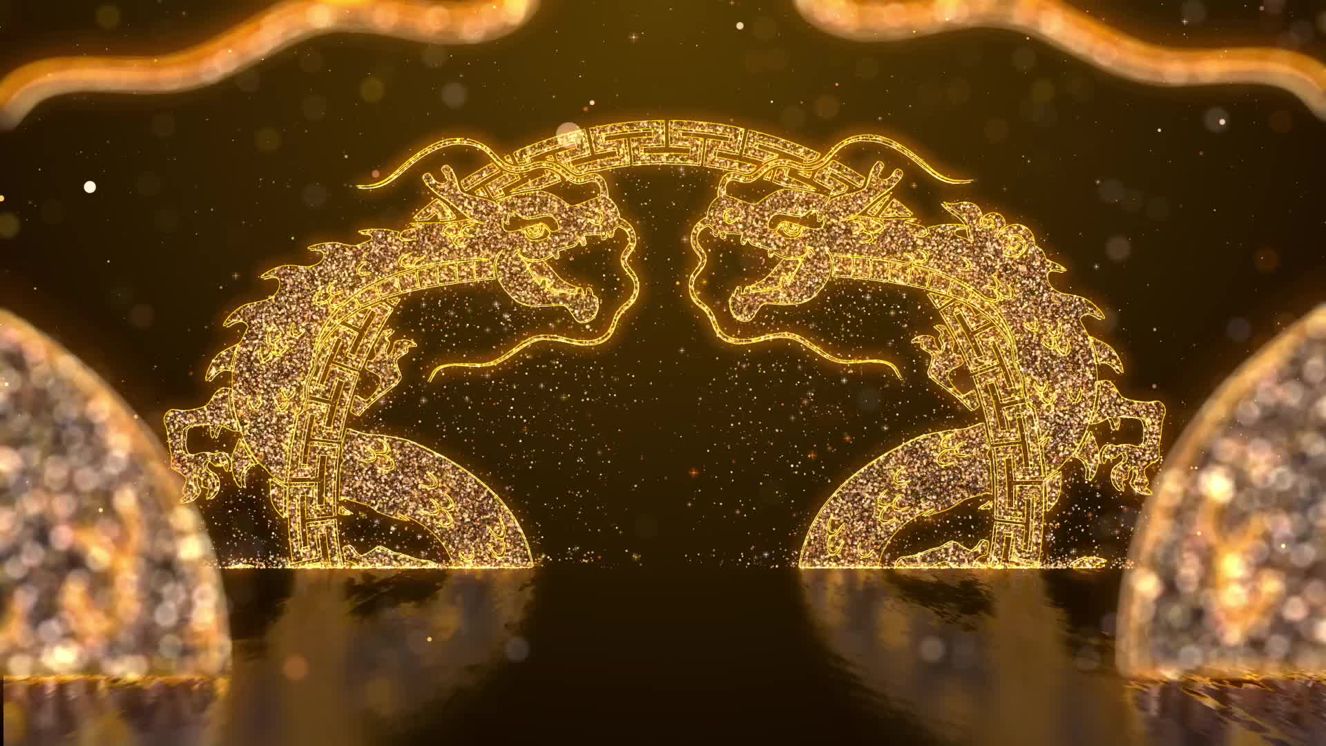 金色中国龙舞台背景素材