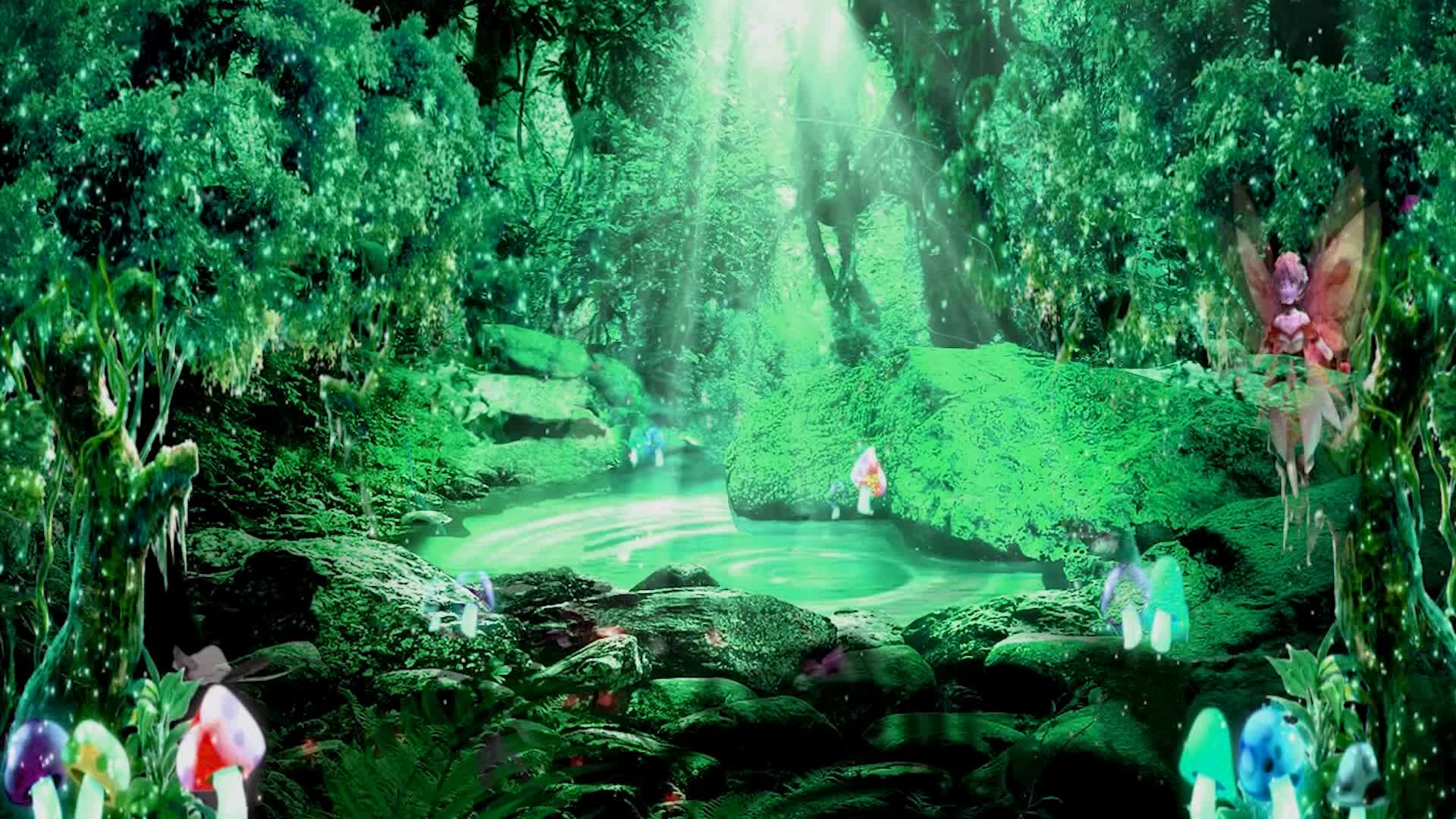 梦幻森林led大屏视频背景素材