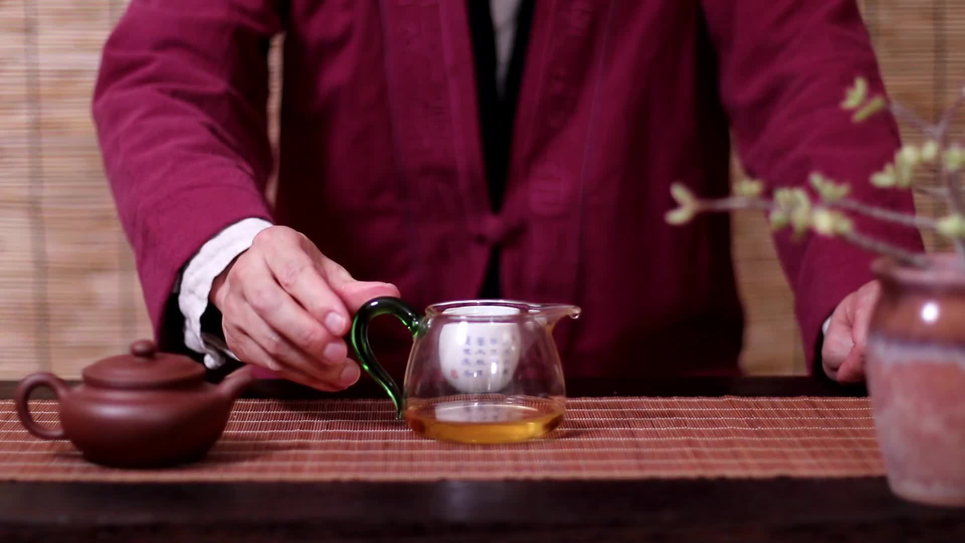 实拍茶文化喝茶视频素材