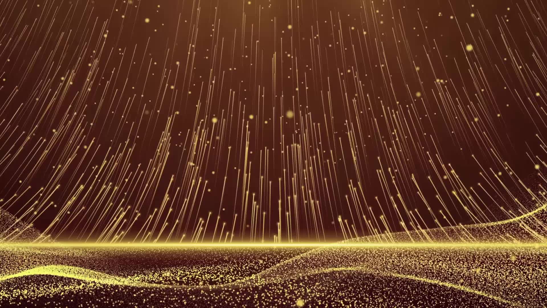 年会颁奖典礼led舞台大屏背景视频金色粒子流体背景视频金色粒子led视频大气金色视频背景