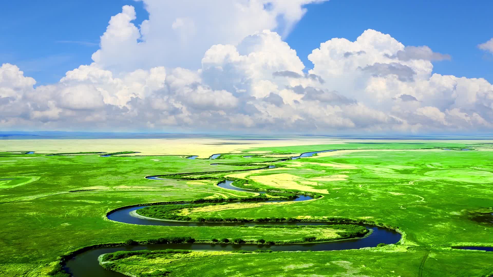 草原河流美景