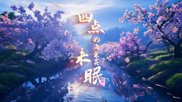 歌曲四点的海棠花未眠led视频背景-无词
