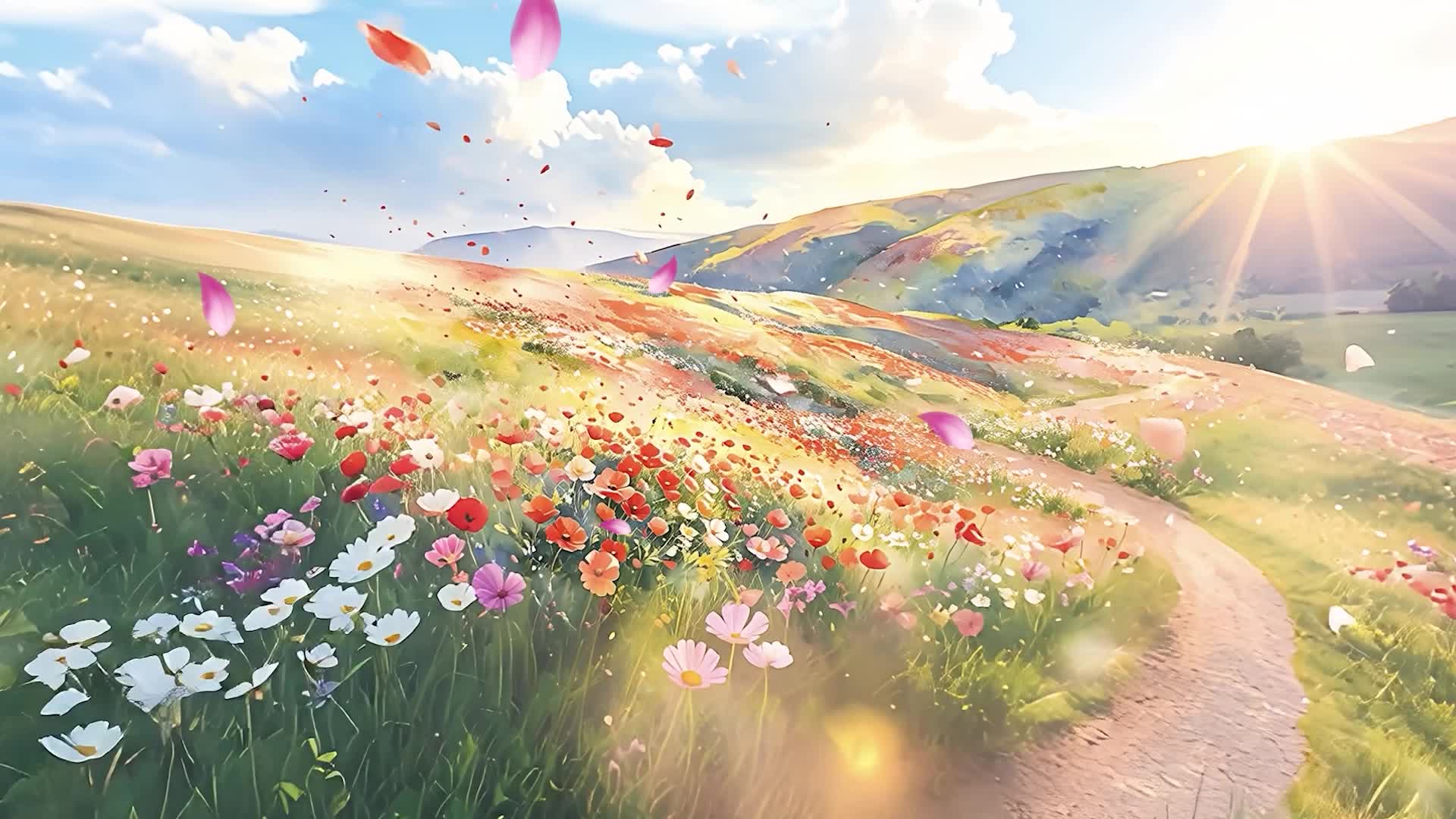 合唱歌曲我喜欢led视频背景-画面有唱词