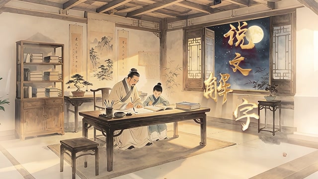 说文解字led视频背景-有词
