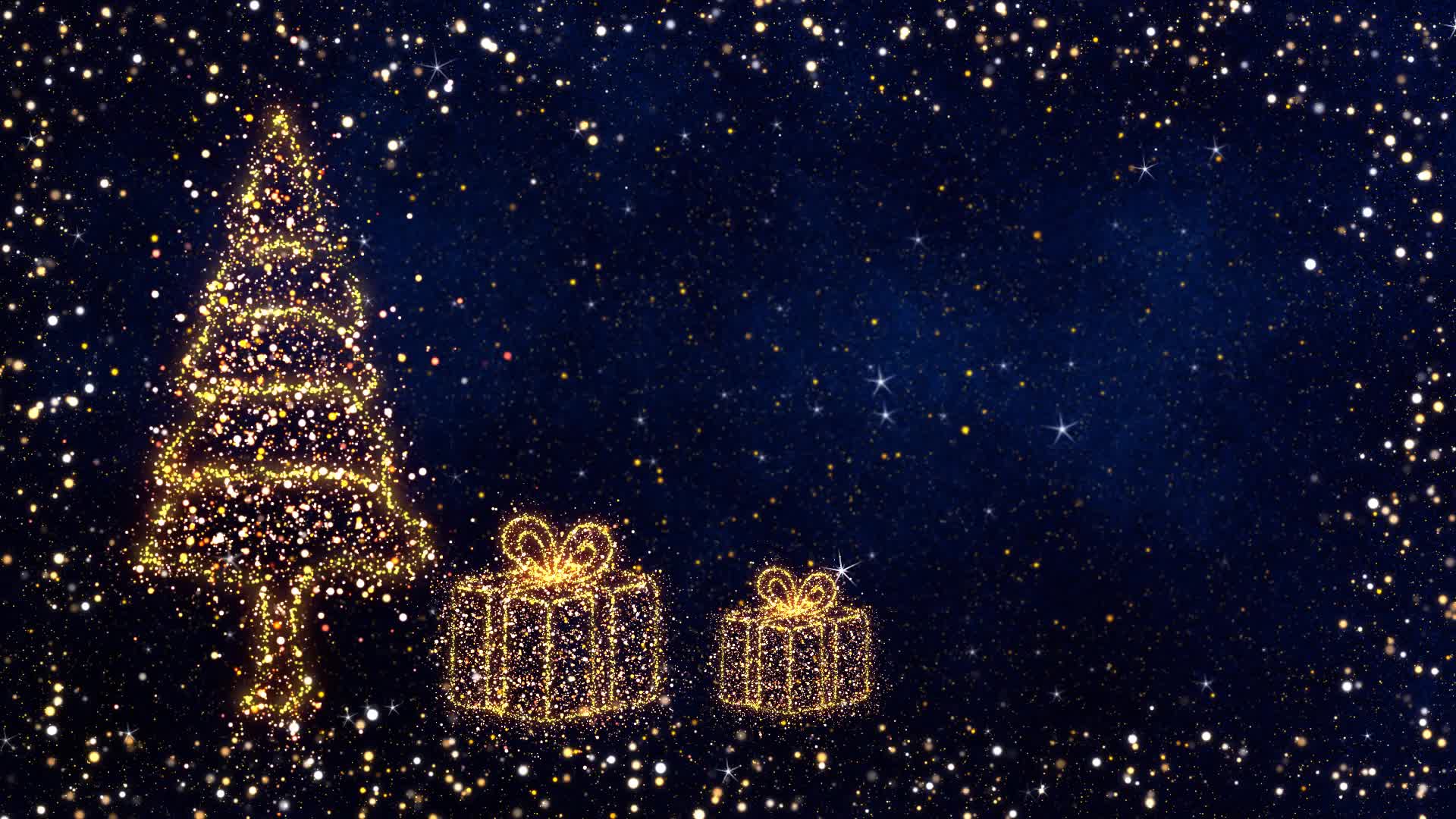圣诞树粒子动画背景