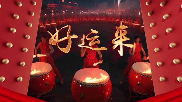 歌曲好运来led视频背景-有词