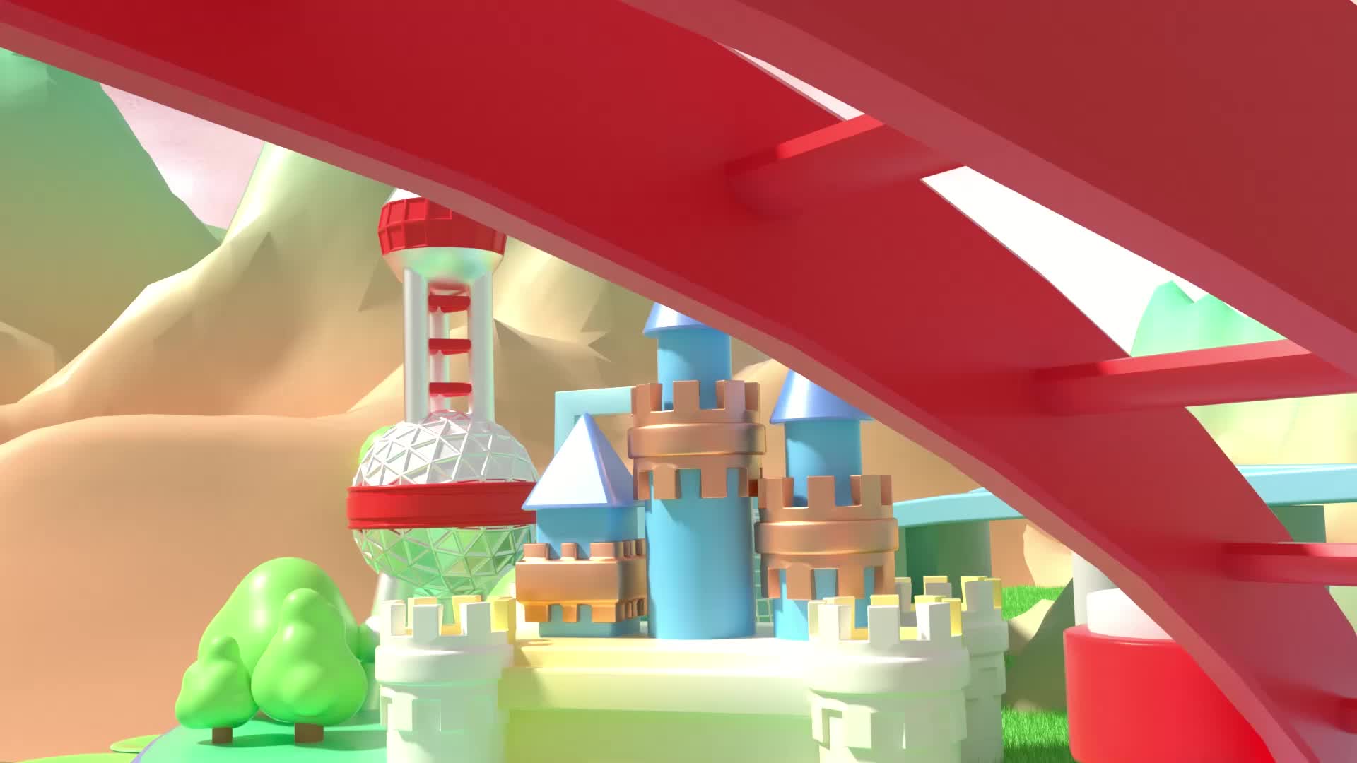 3d中国地标建筑动画素材