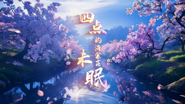 歌曲四点的海棠花未眠led视频背景-有词