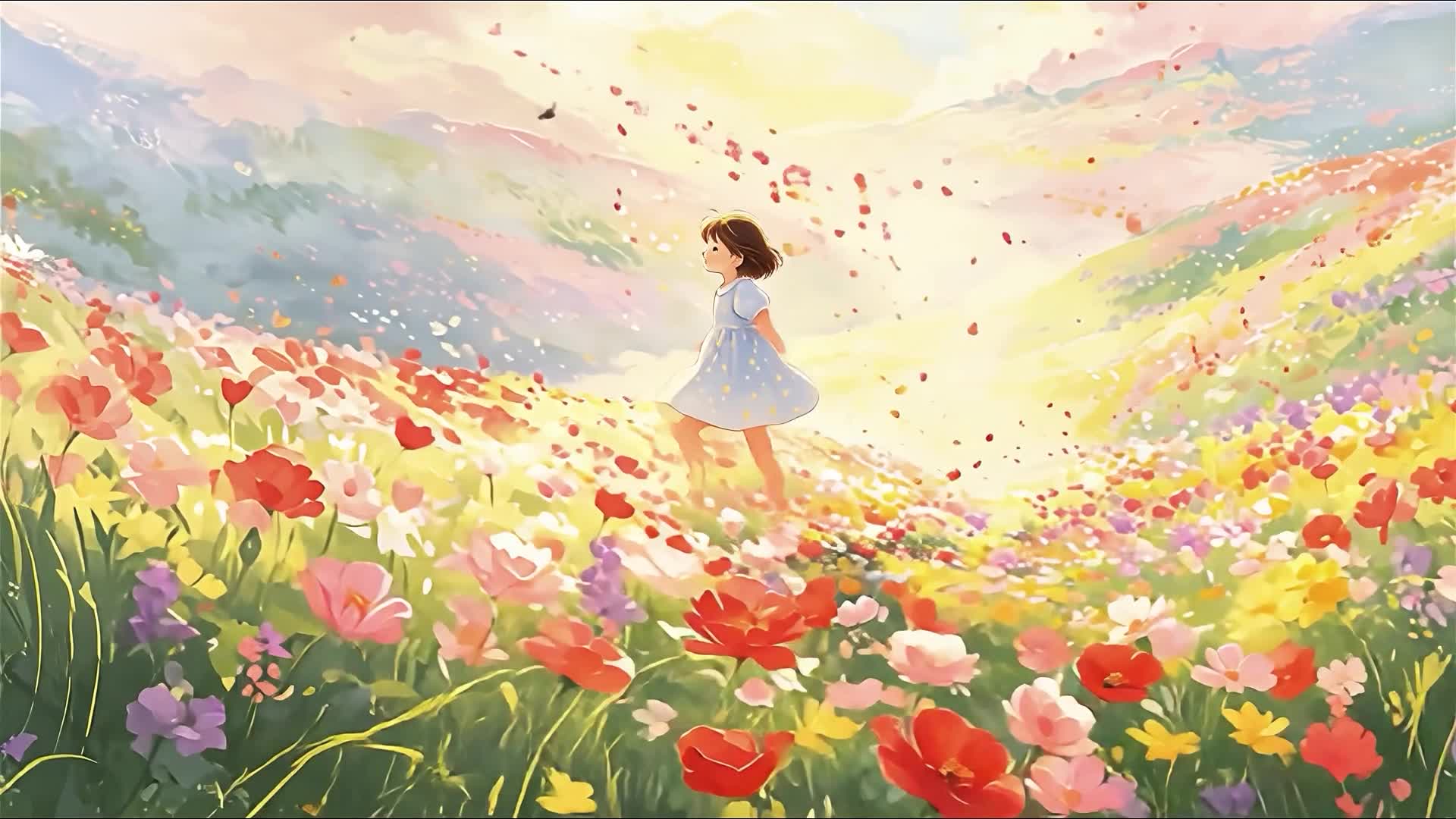周深歌曲热烈盛开led视频背景