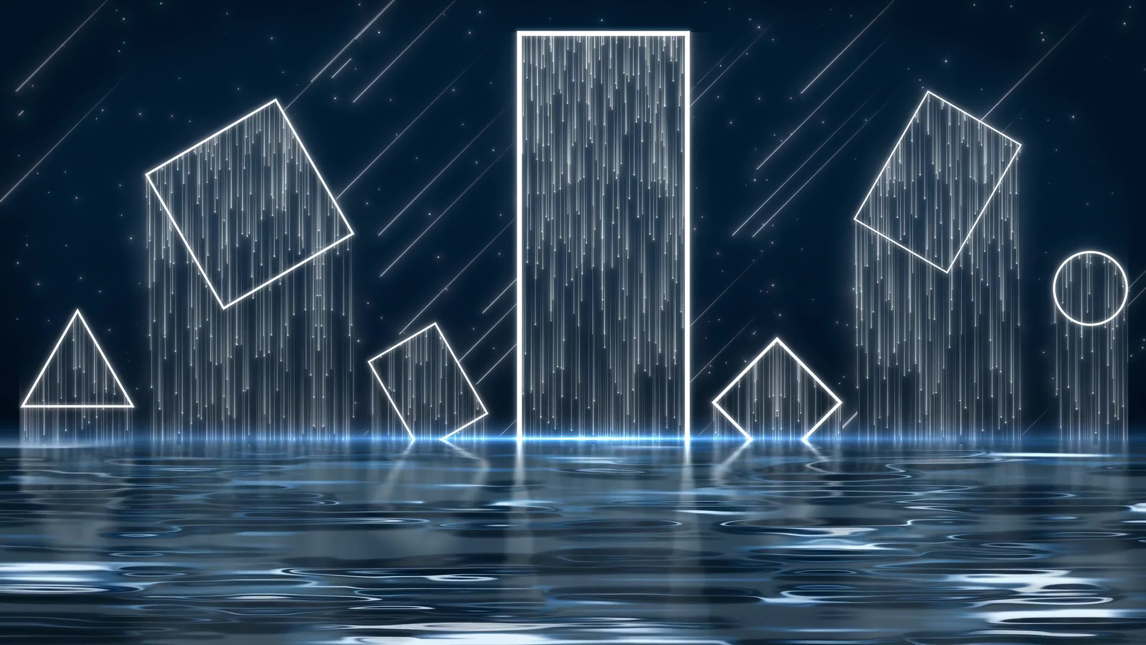 粒子光线几何图形流体舞台背景素材